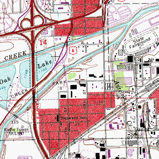 Topographic Map of Lincoln Indian Community Church, NE