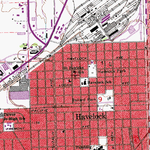 Topographic Map of Saint Patricks Catholic Church, NE