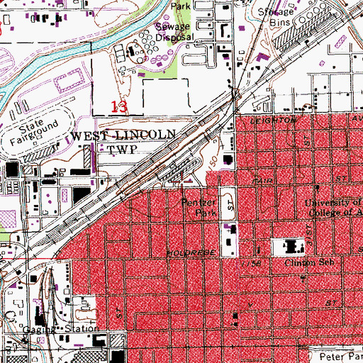 Topographic Map of Farmland Grain Division Elevator, NE