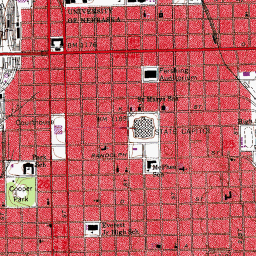 Topographic Map of Lincoln Statue, NE