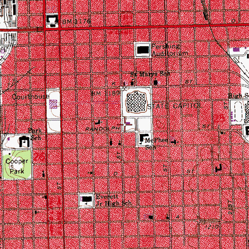 Topographic Map of Governors Mansion, NE