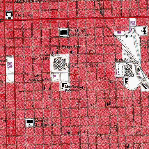 Topographic Map of Thomas P Kennard House, NE