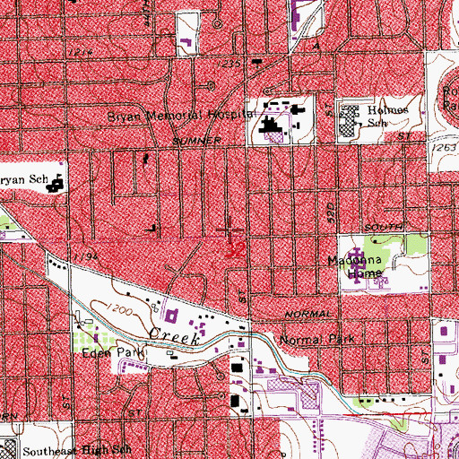 Topographic Map of National Museum of Roller Skating, NE