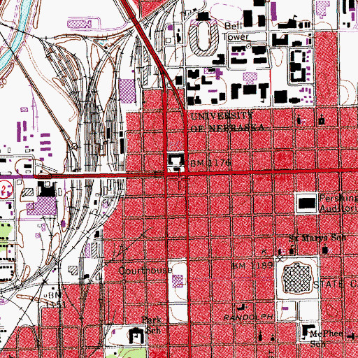 Topographic Map of Lincoln Childrens Museum, NE