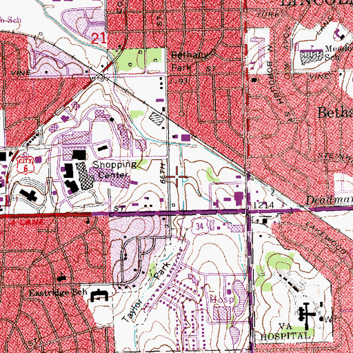 Topographic Map of East Park Plaza, NE