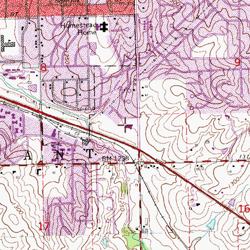 Topographic Map of Alamo Center, NE