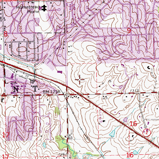 Topographic Map of Edgewood Shopping Center, NE