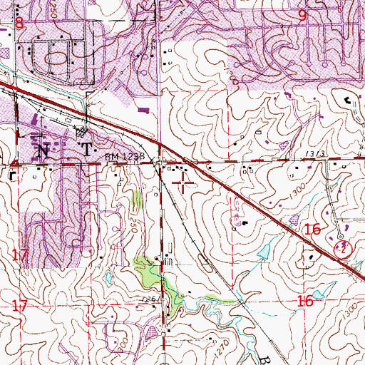 Topographic Map of Trade Center, NE