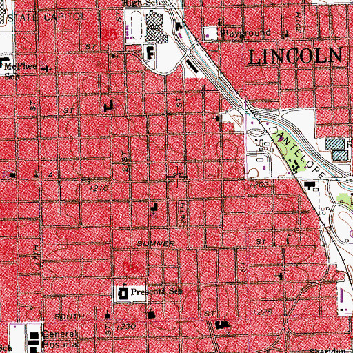 Topographic Map of Bel-Air Home, NE