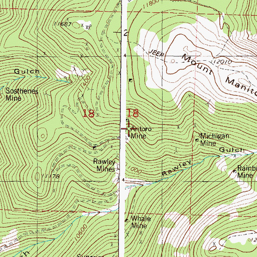 Topographic Map of Antoro Tunnel, CO