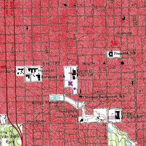 Topographic Map of Dermatology for the Family Center, NE