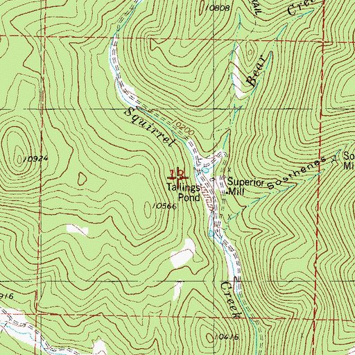 Topographic Map of Superior Mill, CO