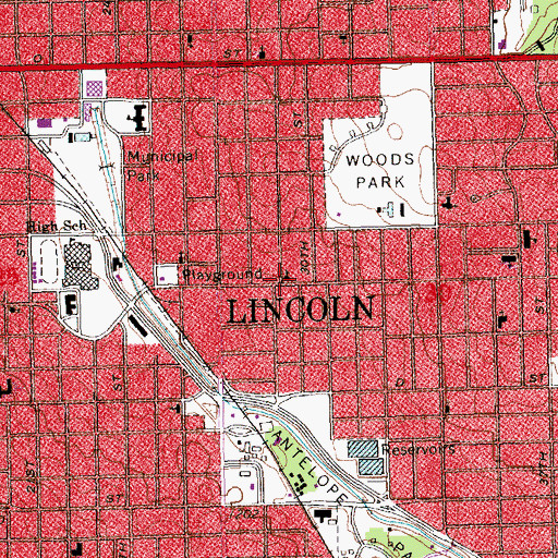 Topographic Map of Plains Baptist Church, NE