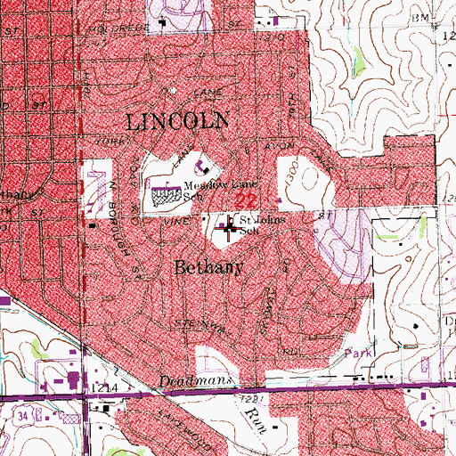Topographic Map of Saint John the Apostle Catholic Church, NE
