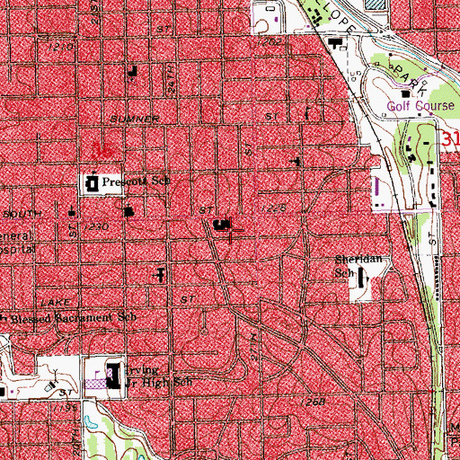 Topographic Map of Westminister Presbyterian Church, NE