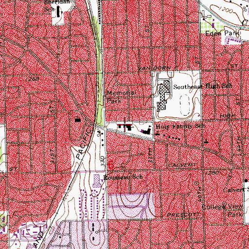 Topographic Map of Cathedral of the Risen Christ Church, NE