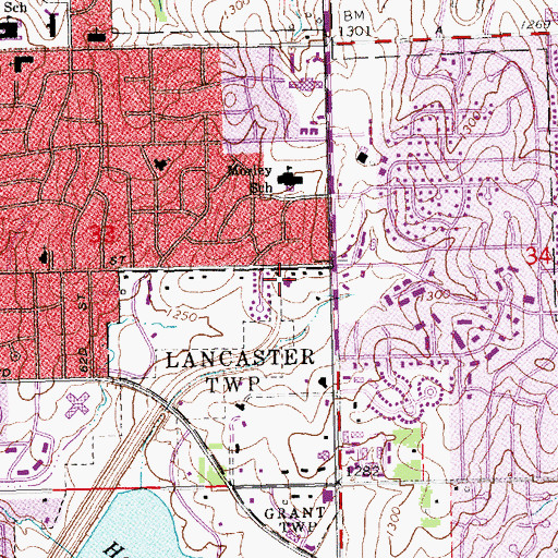 Topographic Map of Grace Community Church, NE
