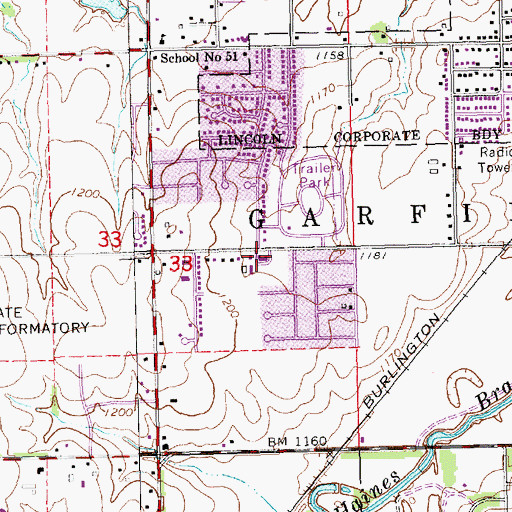 Topographic Map of Fellowship Baptist Church, NE