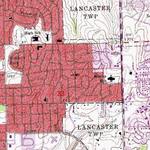 Topographic Map of Vine Congregational Church, NE