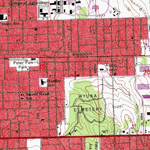 Topographic Map of Vine Street Church, NE