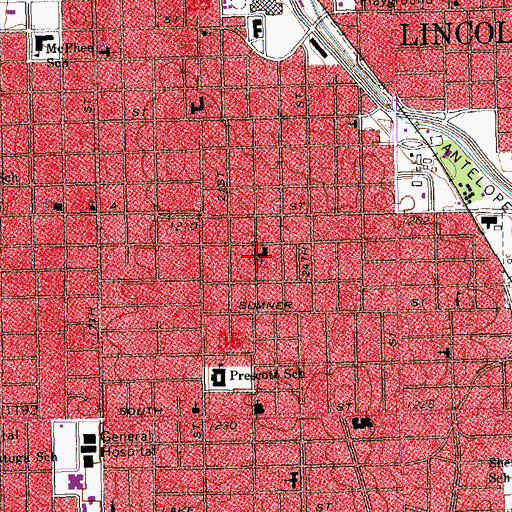 Topographic Map of Grace Lutheran Church, NE