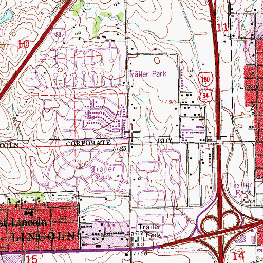 Topographic Map of Northwest Church of Christ, NE