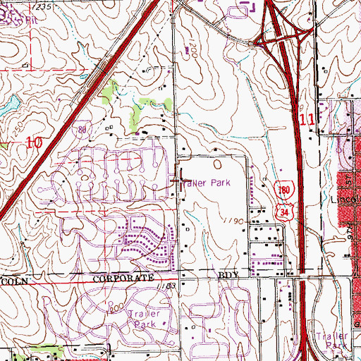 Topographic Map of Air Park - Belmont Kingdom Hall of Jehovahs Witnesses, NE