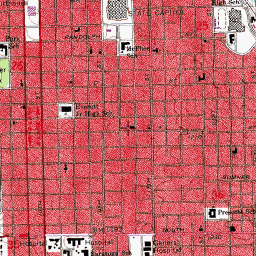 Topographic Map of Trinity United Methodist Church, NE