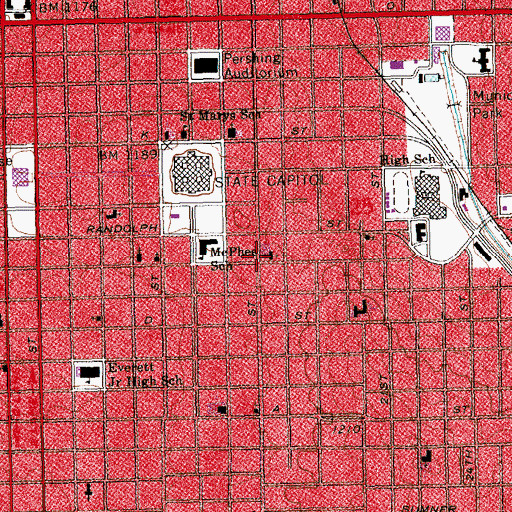 Topographic Map of First Presbyterian Church, NE