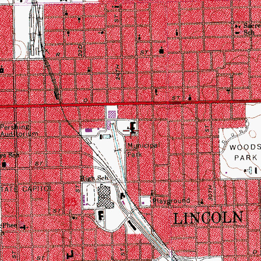 Topographic Map of Lincoln Christian Church, NE