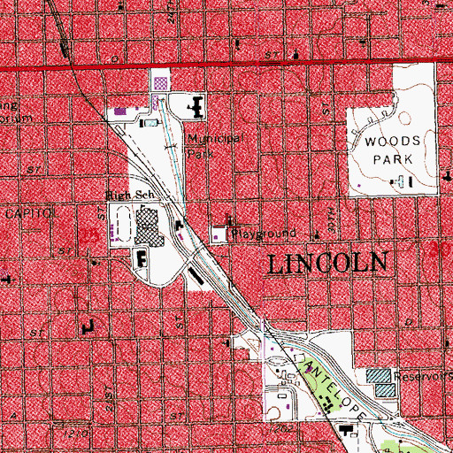 Topographic Map of Asamblea De Dios Church, NE