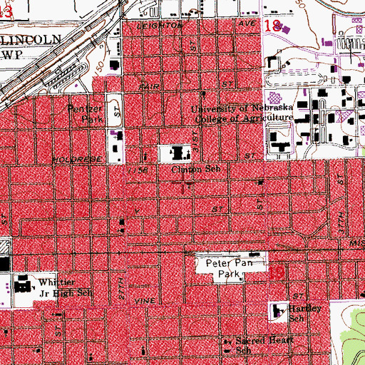 Topographic Map of Cristo Rey Spanish Community Center, NE