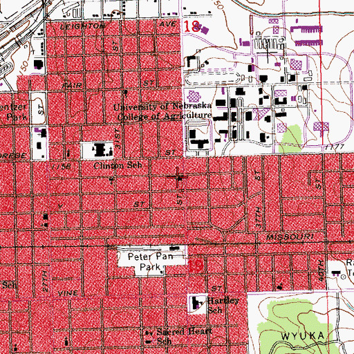 Topographic Map of Faith United Methodist Church, NE