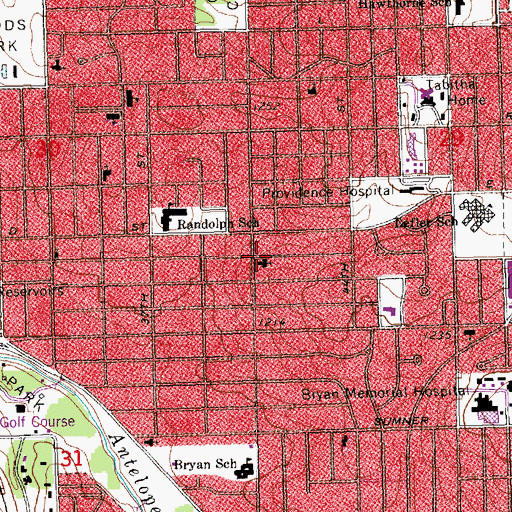 Topographic Map of Our Saviors Lutheran Church, NE