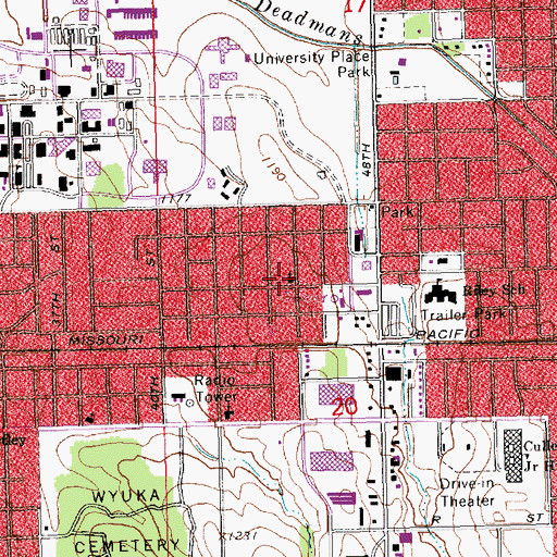 Topographic Map of Warren United Methodist Church, NE