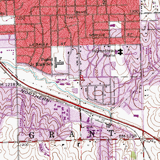 Topographic Map of Van Dorn Park Kingdom Hall of Jehovahs Witnesses, NE