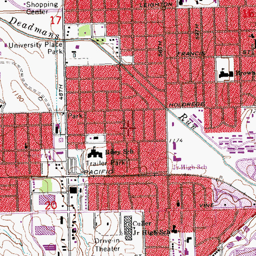 Topographic Map of Lincoln Church of God, NE