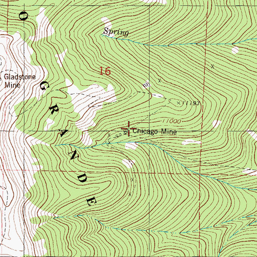 Topographic Map of Chicago Mine, CO