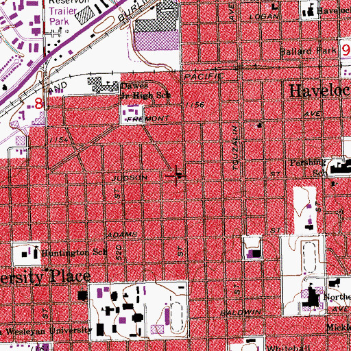 Topographic Map of Mount Zion Baptist Church, NE