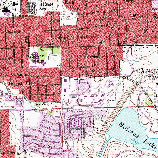 Topographic Map of New Life Bible Church, NE