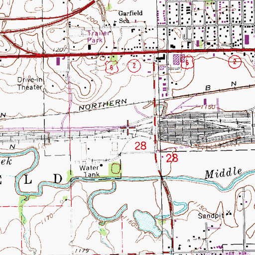 Topographic Map of Township of Garfield, NE
