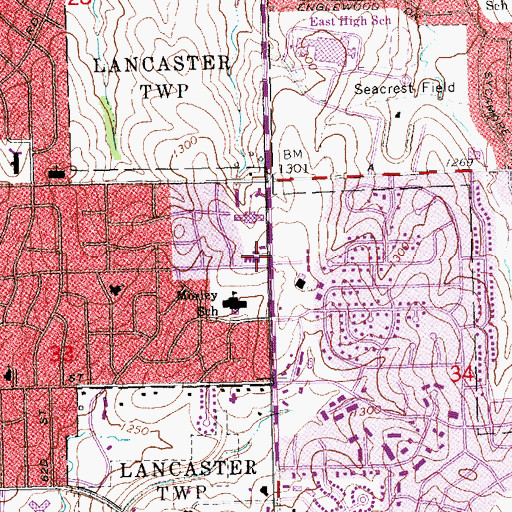 Topographic Map of First Lutheran Church, NE