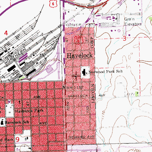 Topographic Map of Community Christian Church of Christ, NE