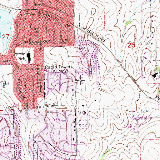 Topographic Map of Indian Hills Community Church, NE