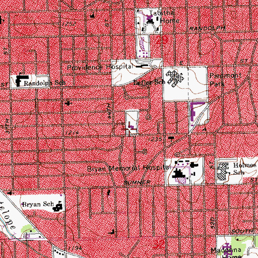 Topographic Map of Christ United Methodist Church, NE