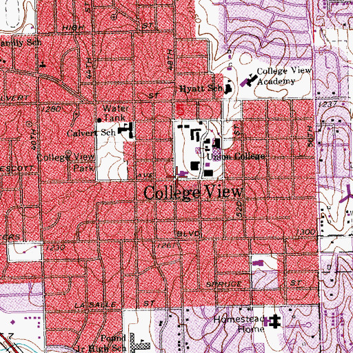 Topographic Map of Jorgensen Hall, NE