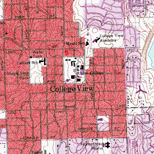 Topographic Map of Prescott Hall, NE