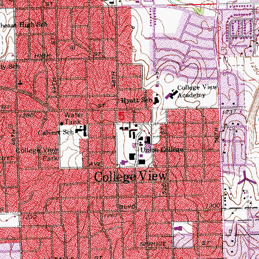 Topographic Map of Rees Hall, NE