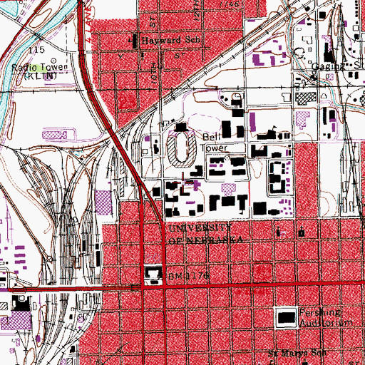 Topographic Map of Manter Hall, NE