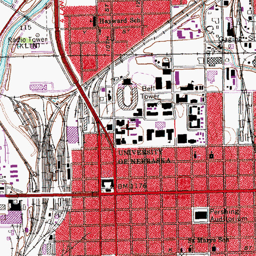 Topographic Map of Ferguson Hall, NE